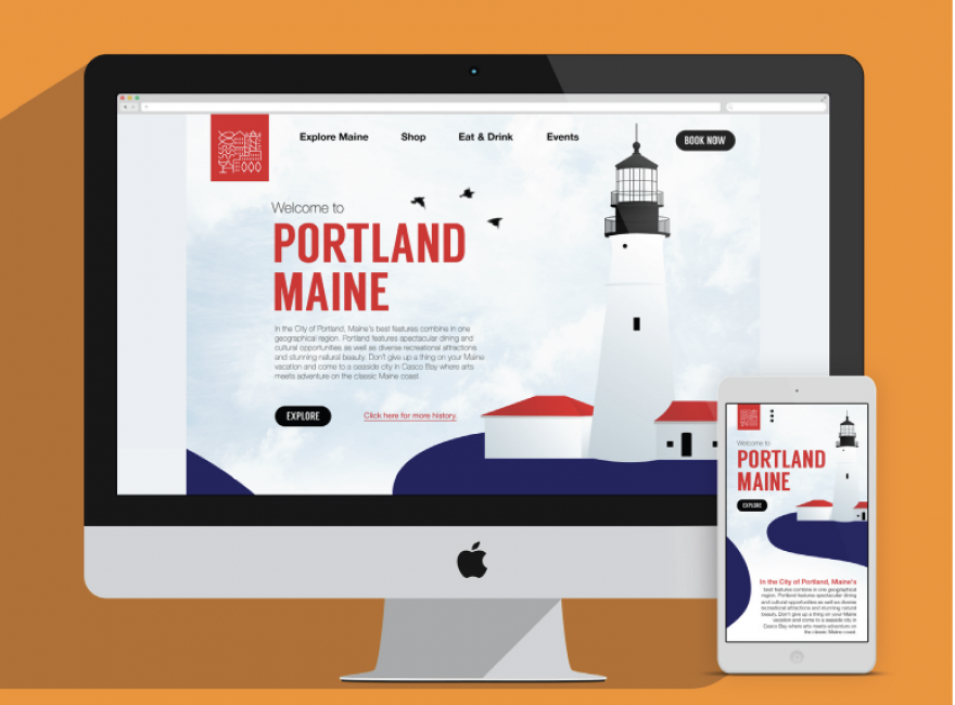 Portland, ME City Rebranding Website Mockup
